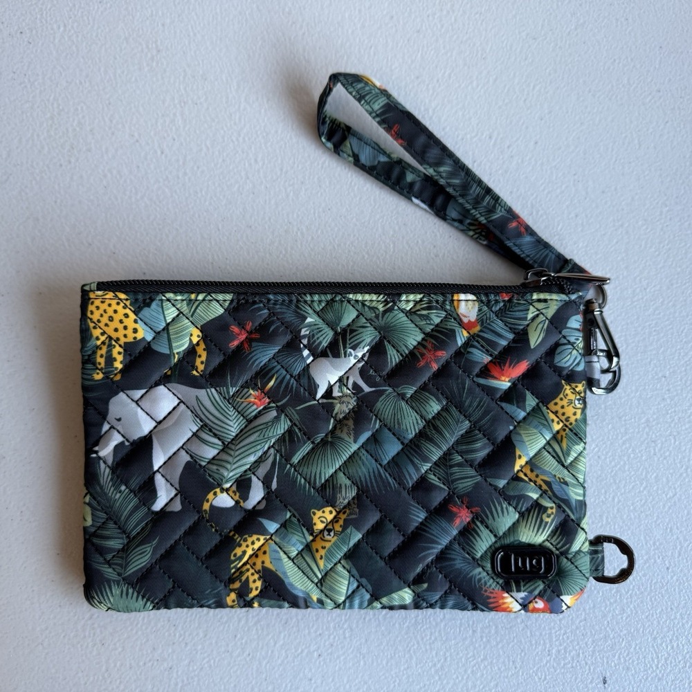Lug Peekaboo Wristlet Wildlife Jungle 5" X 8" Handbag Bird Phone Pouch RFID
